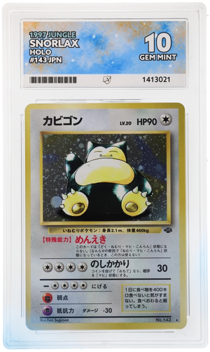 ACE 10 Snorlax Holo Jungle Japanese 143 Pokemon Graded Card