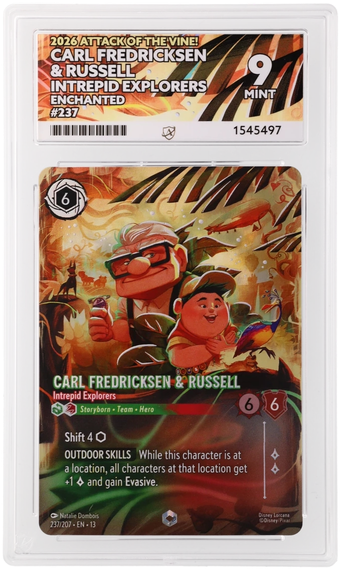 ACE 9 Carl Fredricksen & Russel Intrepid Explorers Enchanted 237 Lorcana Graded Card
