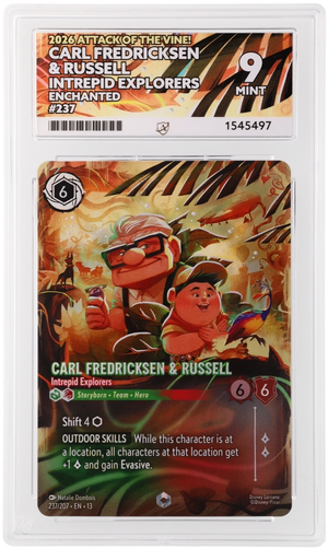 ACE 9 Carl Fredricksen & Russel Intrepid Explorers Enchanted 237 Lorcana Graded Card