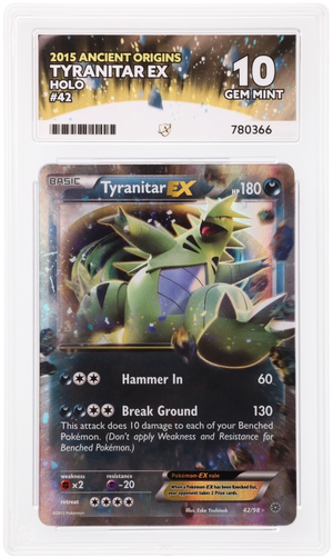ACE 10 Tyranitar EX 42/98 Ancient Origins Pokemon Graded Card
