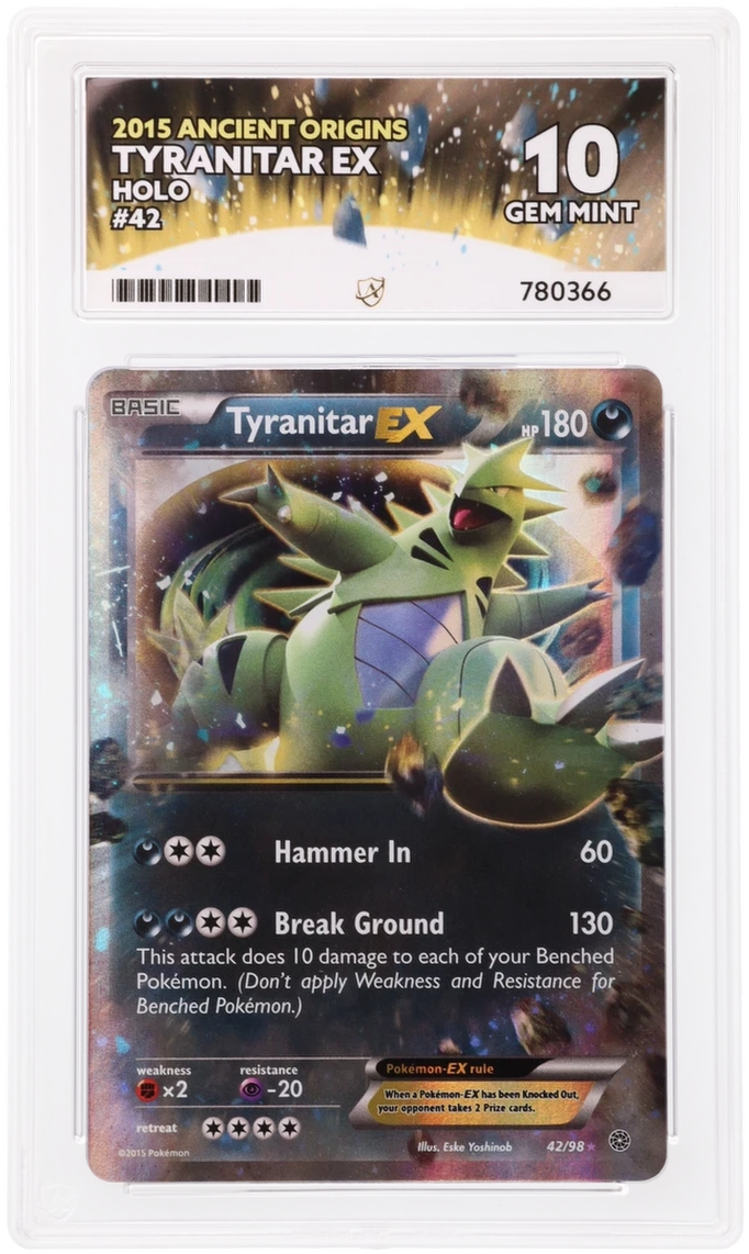 ACE 10 Tyranitar EX 42/98 Ancient Origins Pokemon Graded Card