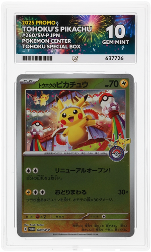 ACE 10 Tohoku’s Pikachu 260/SV-P Pokemon Centre Pokemon Graded Card