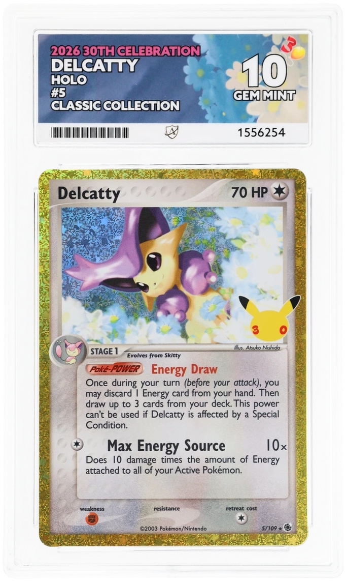 ACE 10 Delcatty 5/109 30th Anniversary Pokemon Graded Card