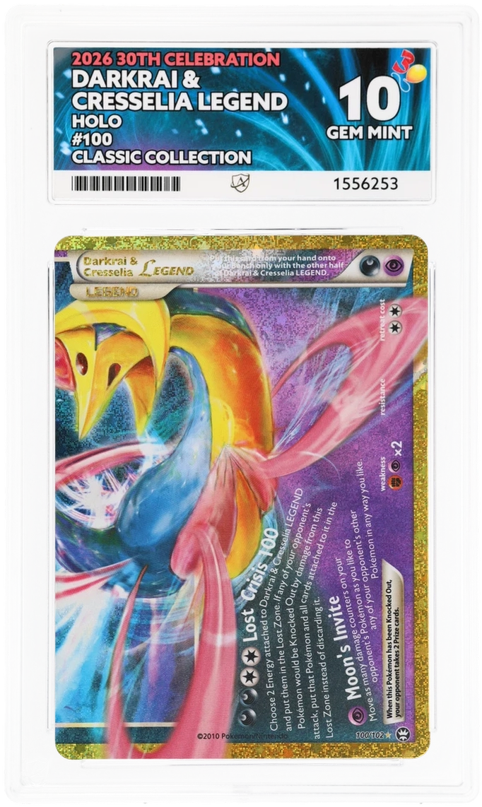 ACE 10 Darkrai & Cresselia 100/102 30th Anniversary Pokemon Graded Card